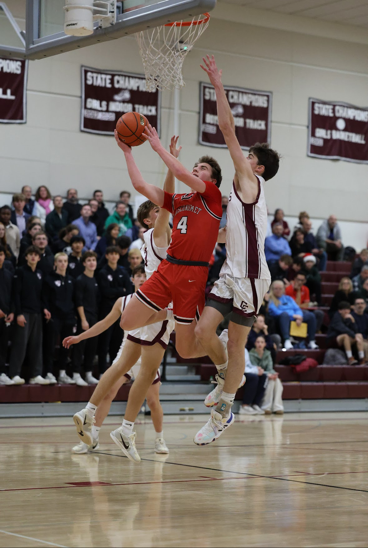 Masco's Jimmy Farrell driving to the basket