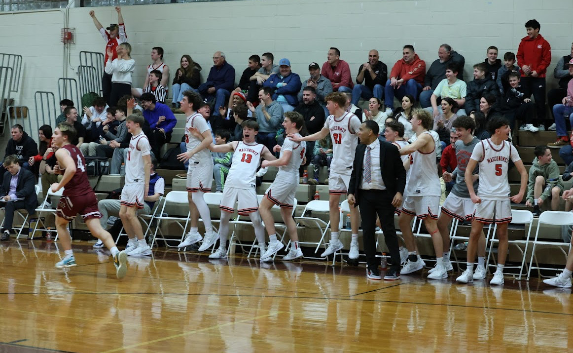 Bench reaction to John Sanger's slam dunk